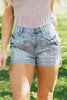 Beau Blue Bow Detail Denim Shorts with Pockets