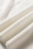 White Button Split Cuffs Round Neck Slim Sweater