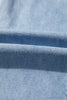 Sail Blue Raw Hem Turnup Loose Ankle-length Jeans