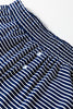 Blue Stripe Drop Shoulder Round Neck Long Sleeve Tee and Buttoned Shorts 2pcs Lounge Set