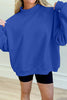 Black Solid Color Oversized Mock Neck Sweatshirt