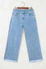 Myosotis Acid Washed High Rise Cropped Wide Leg Jeans
