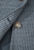 Medium Grey Ribbed Knit Buttons Front Flap Pocket Casual Shacket