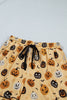 Orange Long Sleeve Ruffle Pumpkin Face Print Two Piece Lounge Set