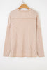 Green Bay Twist Ribbed Exposed Seam Detail Long Sleeve Loose Top
