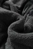 Medium Grey Fuzzy Drawstring Hoodie Lounge Pants 2pcs Set
