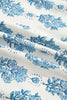 Sky Blue Floral Print Lace Patchwork Detail Wide Leg Pants