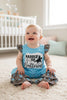 SADDLE UP BUTTERCUP" TURQUOISE BABY ROMPER.