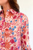 Red Fall Flower Print Long Sleeve Mini Dress