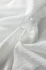 White Crinkled Texture Lantern Sleeve Button Down Loose Shirt