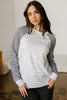 Black Stripe Raglan Patchwork Long Sleeve Tee