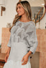 Seagrass Hollow Out Knit 7/8 Sleeve Casual Sweater