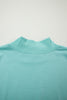 Black Solid Color High Neck Cap Sleeve Loose Top