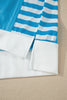 Light Blue Flag Print Patchwork Colorblock July 4th T Shirt