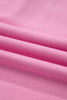 Bright Pink Polo Collar V Neck Pullover and Drawstring Sweatpants Set