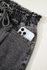 High-rise Drawstring High Waist Casual Denim Shorts with Pockets