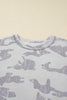 Multicolour Camouflage Print Round Neck Plus Size Sweatshirt
