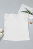 White Eyelet Crochet Splicing Short Sleeve Plus Size Tee