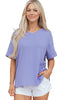 Wisteria Waffle V Neck Short Sleeve Knit Top