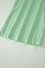 Mist Blue Solid Color Ribbed Trim Short Sleeve Top Drawstring Loose Pants 2pcs Outfit
