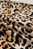 Khaki Plus Size Leopard Print Stitch Detail Ruffled Short Sleeve Blouse