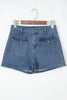 Dusk Blue Flap Pockets Denim Shorts