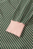 Green Stripe Striped V Neck Patchwork Long Sleeve Regular Fit Cardigan