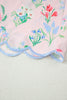 Pink Floral Print Contrast Trim Self-tie Straps High Waist Midi Dress