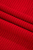 Racing Red Solid Textured Knit V Neck Drop Shoulder Sweater