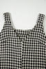 Red Houndstooth Print V Neck Sleeveless Mini Dress
