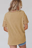 Red Dahlia Color Block Striped Detail Loose T Shirt