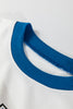 White GAME DAY Letter Graphic Varsity Striped Detail Baggy Sweatshirt