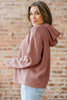 Casual Thermal Textured Lace Drawstring Baggy Hoodie