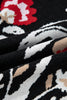 Black Floral Print Buttoned Front V Neck Knit Cardigan