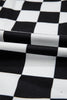 Black Checkerboard Flap Pocket Button Front Shacket