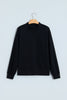 Black Solid Color Oversized Mock Neck Sweatshirt