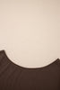 Coffee Plus Size Solid Color Asymmetric Neck Short Sleeve Blouse