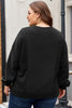 Black Loose Patchwork Crewneck Plus Size Sweatshirt