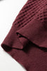 Burgundy Contrast Lace Frilled Trim Raglan Sleeve Sweater