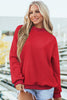 Black Oversize Drop Shoulder Reversible Mock Neck Sweatshirt