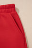 Racing Red Polka Dot Trim Baggy Pullover 2pcs Short Set