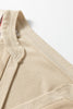 Parchment Striped Raglan Sleeve Notched Neck Raw Edge Plus Size Jumper