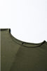 Four Leaf Clover Solid Color Extended Cuffs Long Sleeve Top