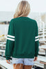 Black Varsity Striped Detail Drop Shoulder Oversized Sweatshirt