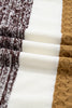Brown Mixed Texture Knit Striped Color Block Loose Sweater