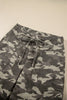 Khaki Leopard Printed Drawstring Elastic Waistband Pocketed Barrel Jeans
