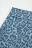 Gray Leopard Frayed Edge Wide Leg High Waist Jeans