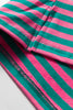 Racing Red Striped Print Drop Shoulder Lace Trim Bracelet Sleeve Loose Top