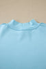 Light Pink Solid Color Exposed Seam Mock Neck Oversize Tee Casual Shorts 2pcs Outfit