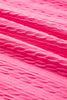 Bright Pink Textured Color Block Trim Loose Tee Drawstring Shorts 2pcs Set